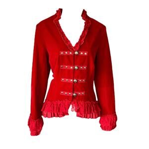 Velvet red lace jacket